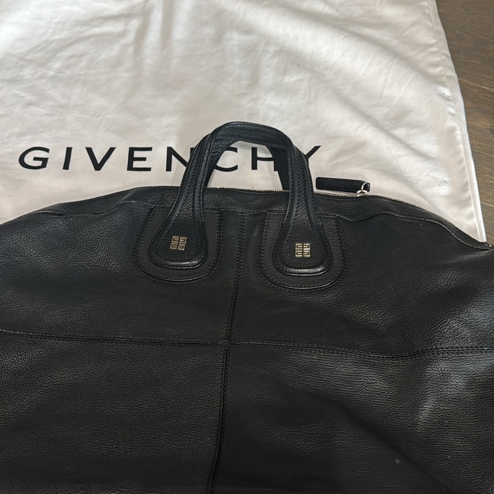 Givenchy Black Leather Nightingale Satchel Designer Handbag - Picture 4 of 8